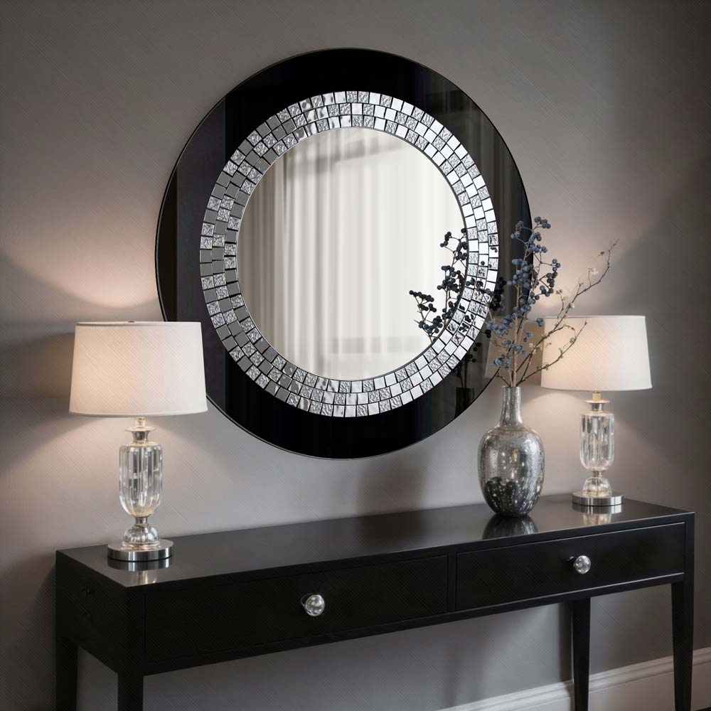 Lustro w stylu Glamour czarne